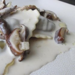 Best Creamy Marsala Wine Sauce over Mushroom Ravioli recipe