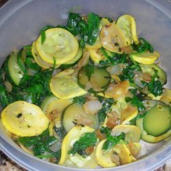 Janet's Sauteed Yellow Squash and Spinach recipe