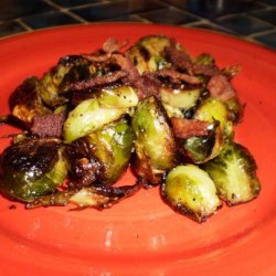 Roasted Brussels Sprouts With Bacon and Shallots recipe