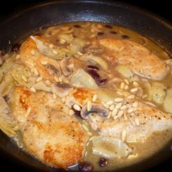 Mediterranean Champagne Chicken With Artichoke Hearts and Olives recipe