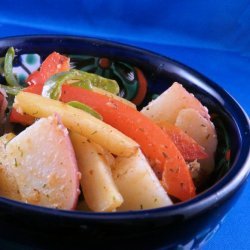 Baby Potatoes and Sweet Peppers in Tomato-Dill Butter recipe