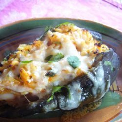 Poblanos Stuffed With Cheddar and Chicken recipe