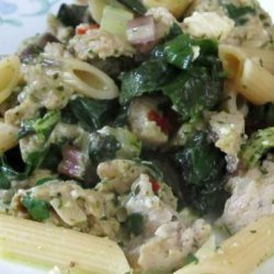 Penne With Spicy Sausage and Chard recipe