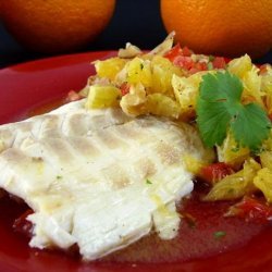 Sea Bass Steaks With Orange Salsa (Or Tuna) recipe