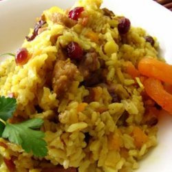 Savory Curried Rice With Dried Fruit recipe