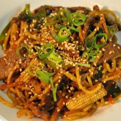 Spicy pepper beef with noodles recipe