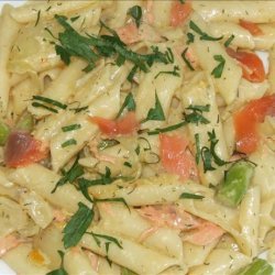 Penne With Asparagus and Smoked Salmon Cream recipe