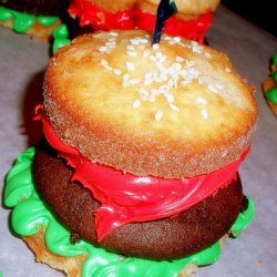 Cute Hamburger Cupcakes recipe