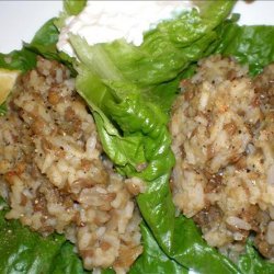 Lebanese Mjadra - Lentil & Rice Lettuce Cups recipe