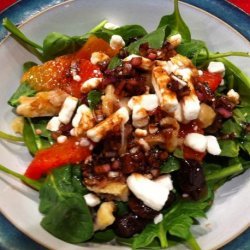 Spinach Salad With Oranges, Dried Cherries, and Candied Pecans recipe