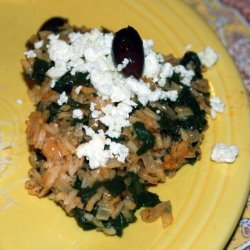 Greek Rice with Spinach, Feta and Black Olives recipe