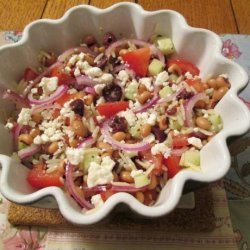 Greek Salad With Orzo and Black-Eyed Peas recipe