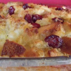 Apple Bread Pudding With Cranberries recipe
