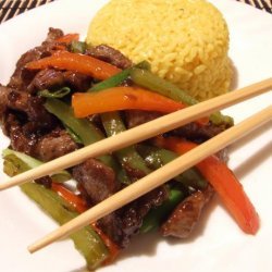 Stir-Fried Shredded Beef With Peppers recipe