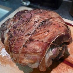 Lamb Leg Stuffed with Herbed Leek Dressing recipe