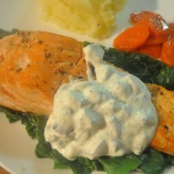 Grilled Salmon With Tangy Cucumber Sauce recipe
