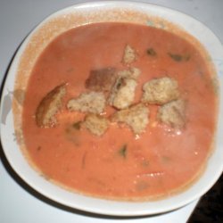 Tomato Bisque With Garlic Croutons recipe