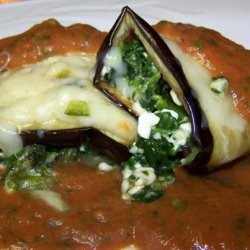 Eggplant Roll-Ups With Roasted Tomato Sauce recipe