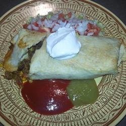 Beef and Bean Chimichangas recipe