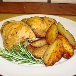 Crispy Rosemary Chicken and Fries recipe