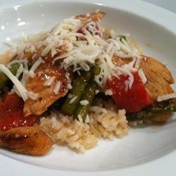 Chicken with Asparagus and Roasted Red Peppers recipe
