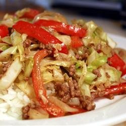 Black Pepper Beef and Cabbage Stir Fry recipe