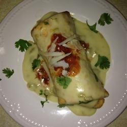Chicken Chimichangas with Sour Cream Sauce recipe