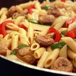 Bow Tie Pasta with Sausage and Sweet Peppers recipe