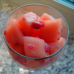 Swedish Melon With Red Raspberry Puree (Melon-Och Hallendessert) recipe