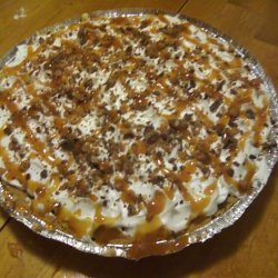 Caramel Drizzled Butterscotch Toffee Crunch Pie recipe