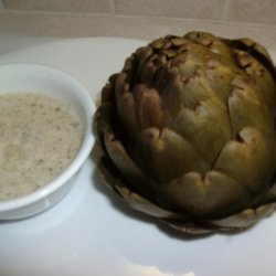 Steamed Artichokes With Garlicky Dipping Sauce recipe