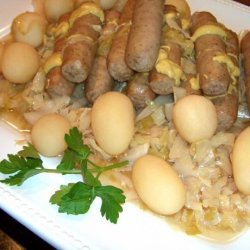 Beer Brats With Cabbage Kraut recipe