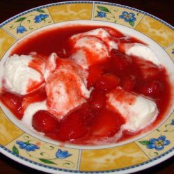 Warm Strawberries in Strawberry Sauce for Ice Cream recipe