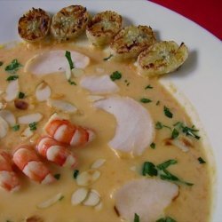 Caribbean Sweet Potato Soup With Ginger Shrimp recipe