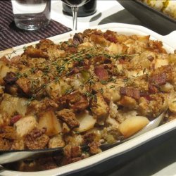 Bread Stuffing W/ Pears, Bacon, Pecans & Caramelized Onions recipe