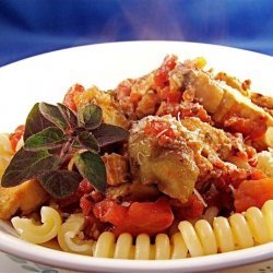 Penne With Grilled Chicken and Eggplant recipe