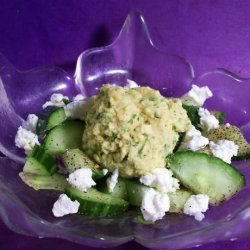 Morocco Meets Greece (Chickpea Cucumber Salad With Feta) recipe