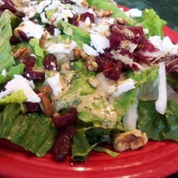 Mixed Greens With Pecans, Goat Cheese, and Dried Cranberries recipe