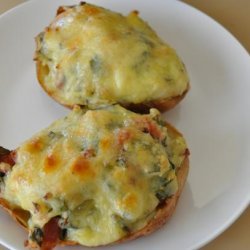 Spinach and Bacon Baked Potatoes recipe