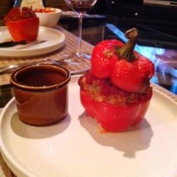 Ground Turkey Stuffed Sweet Bell Peppers recipe