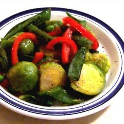 Sauteed Snap Peas & Brussels Sprouts recipe