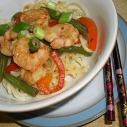 Stir-Fried Shrimp With Lemon Sauce & Scallion Noodles recipe