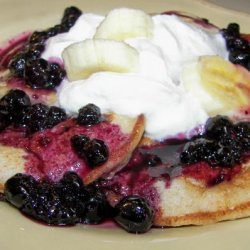 Banana Pancakes With Blueberry Sauce recipe