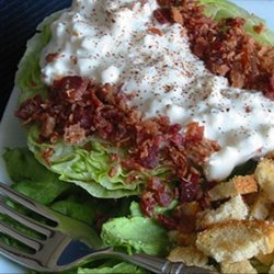Iceberg Wedge With Warm Bacon & Blue Cheese Dressing recipe