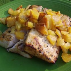 Grilled Swordfish With Pineapple-Plantain Chutney recipe