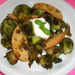 Roasted Brussels Sprouts With Apple, Creme Fraiche & P recipe