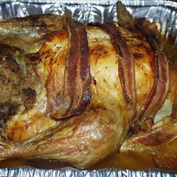Bacon Roasted Chicken With Stuffing recipe
