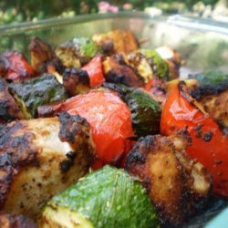 Pollo Moruno With Grilled Vegetables (Spanish Chicken Skewers) recipe