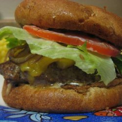 Old School Meets New -- Cheesy, Onion, Spicy, BBQ Burger recipe