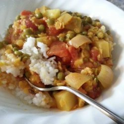 Lentil, Pea and Potato Curry recipe